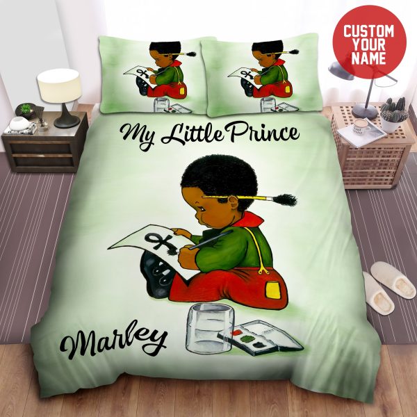 My Little Prince Black Boy Painting Personalized Custom Name Duvet Cover Bedroom Sets Comfortable Bedding Sets