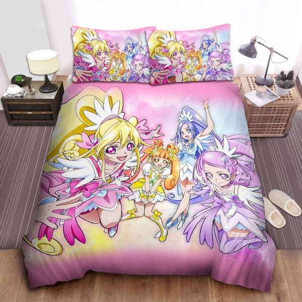 Pretty Cure Glitter Force Doki Doki Precure Art Duvet Cover Bedroom Sets Comfortable Bedding Sets