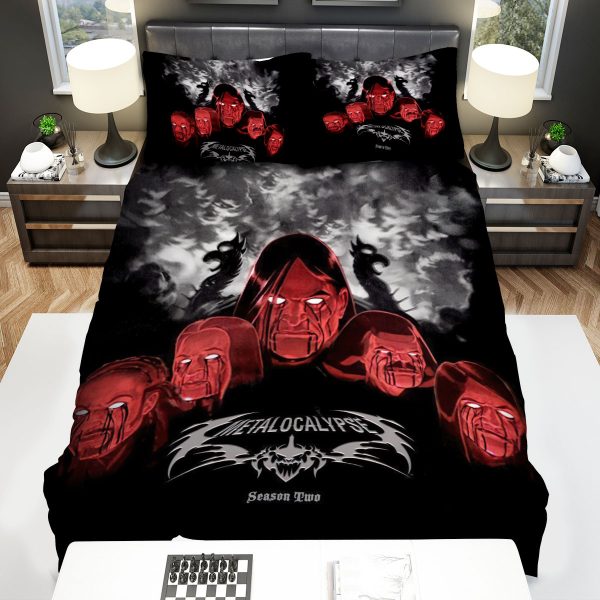 Metalocalypse Dethklok Bloody Heads Duvet Cover Bedroom Sets Comfortable Bedding Sets