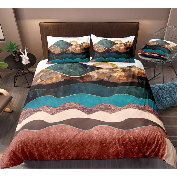 Mountain Landscape Painting Duvet Cover Bedroom Sets Comfortable Bedding Sets