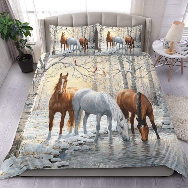 Beautiful Horse In The Winter Duvet Cover Bedroom Sets Comfortable Bedding Sets