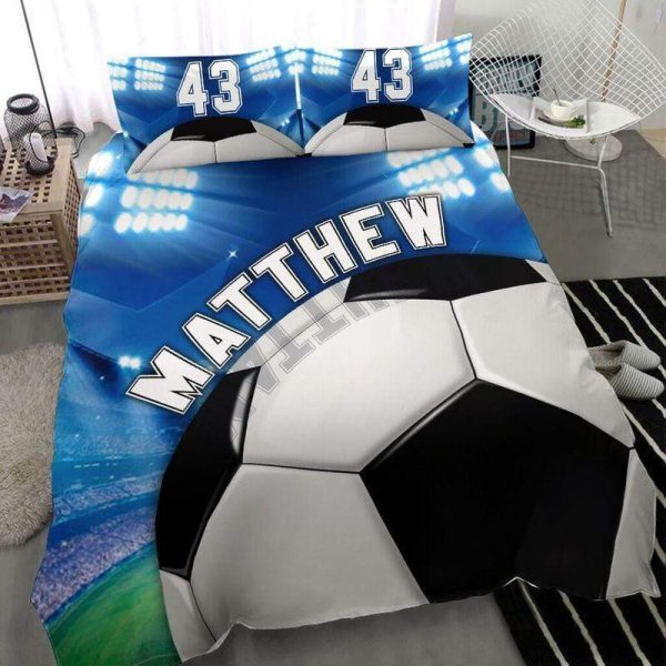 Personalized Soccer Ball Stadium Duvet Cover Bedroom Sets Comfortable Bedding Sets