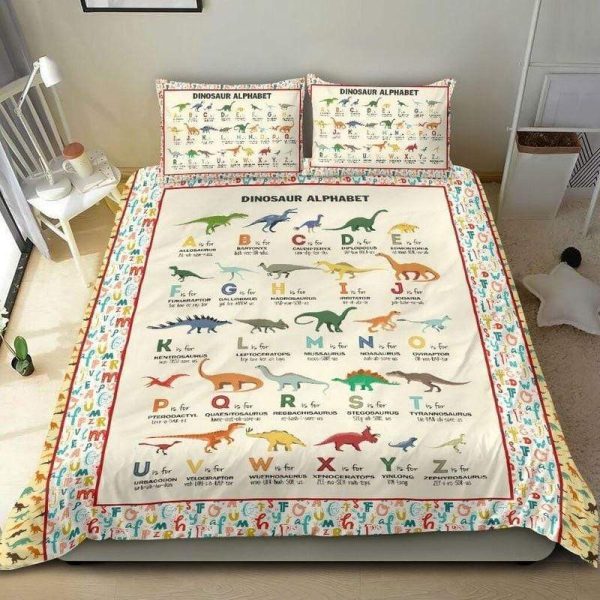 Dinosaur Alphabet Duvet Cover Bedroom Sets Comfortable Bedding Sets