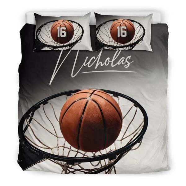 Basketball Hoop Personalized Custom With Your Signature And Number Duvet Cover Bedroom Sets Comfortable Bedding Sets