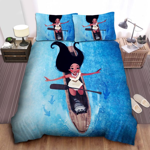 Princess Pocahontas Rowing With Meeko Art Duvet Cover Bedroom Sets Comfortable Bedding Sets