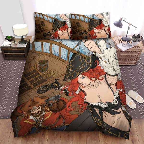 League Of Legends Gangplank Vs Miss Fortune Art Drawing Duvet Cover Bedroom Sets Comfortable Bedding Sets