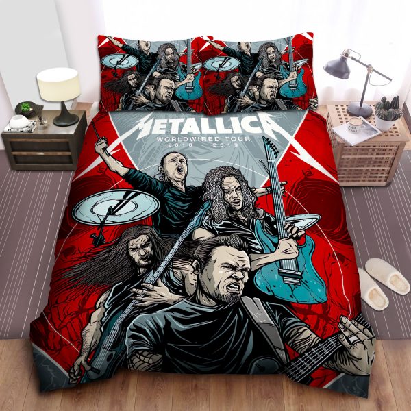Metallica Worldwired Tour Poster Comic Style Duvet Cover Bedroom Sets Comfortable Bedding Sets