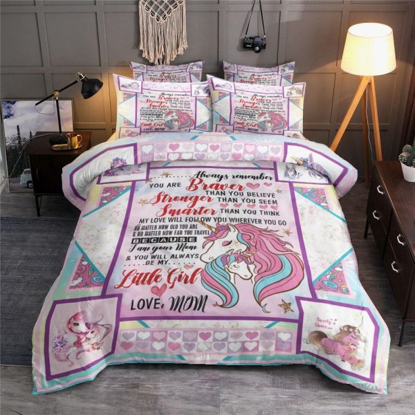 Personalized Unicorn To My Daughter From Mom My Love Will Follow You Wherever You Go Duvet Cover Bedroom Sets Comfortable Bedding Sets