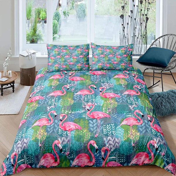 Flamingo Tropical Flamingo Duvet Cover Bedroom Sets Comfortable Bedding Sets
