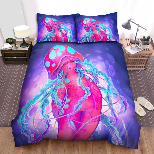 The Wild Animal - The Blue Hairs Jellyfish Girl Duvet Cover Bedroom Sets Comfortable Bedding Sets