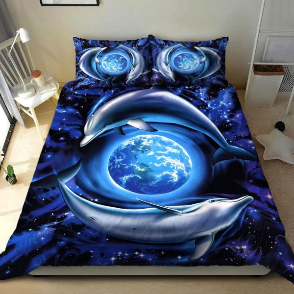 3D Dolphin Around The World Duvet Cover Bedroom Sets Comfortable Bedding Sets