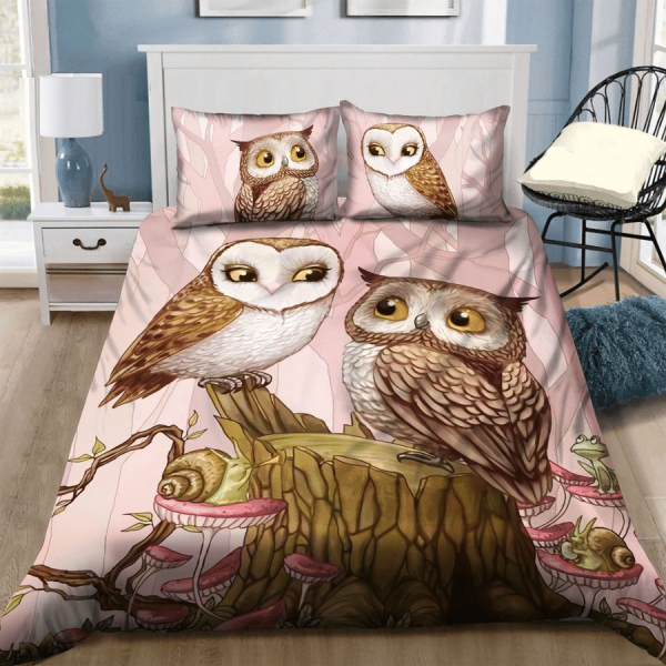 3D Owl Love For Night Dream Duvet Cover Bedroom Sets Comfortable Bedding Sets