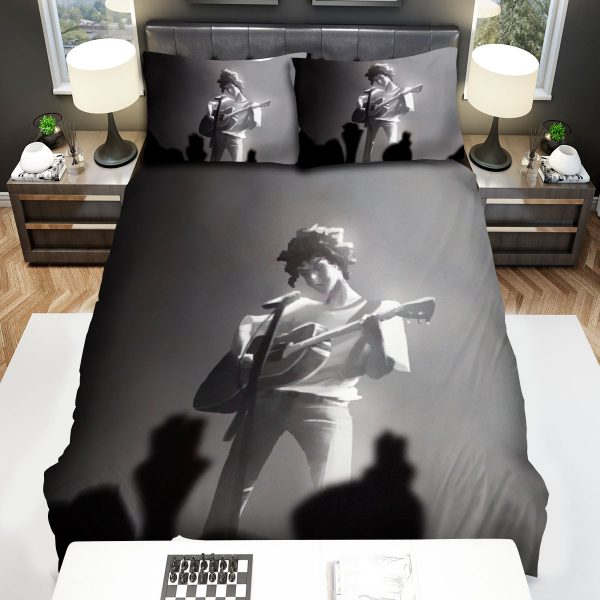 The 1975 Matthew Healy On Stage Black & White Illustration Duvet Cover Bedroom Sets Comfortable Bedding Sets