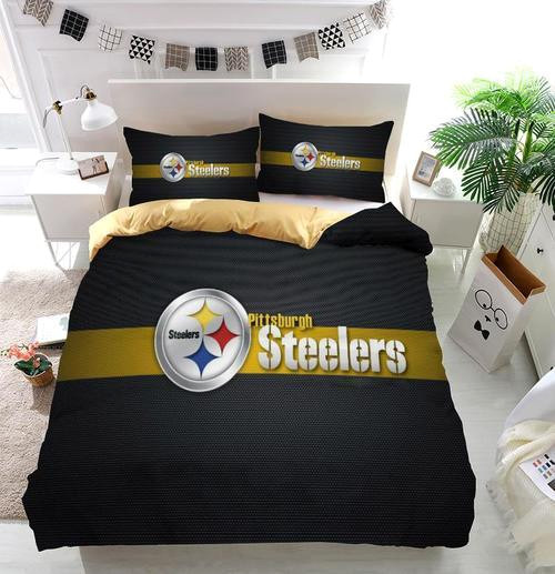 Pittsburgh Steelers NFL Team Logo Bedding Set with Duvet Cover