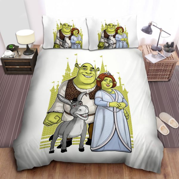 Shrek, Ogre Couple And Donkey Duvet Cover Bedroom Sets Comfortable Bedding Sets