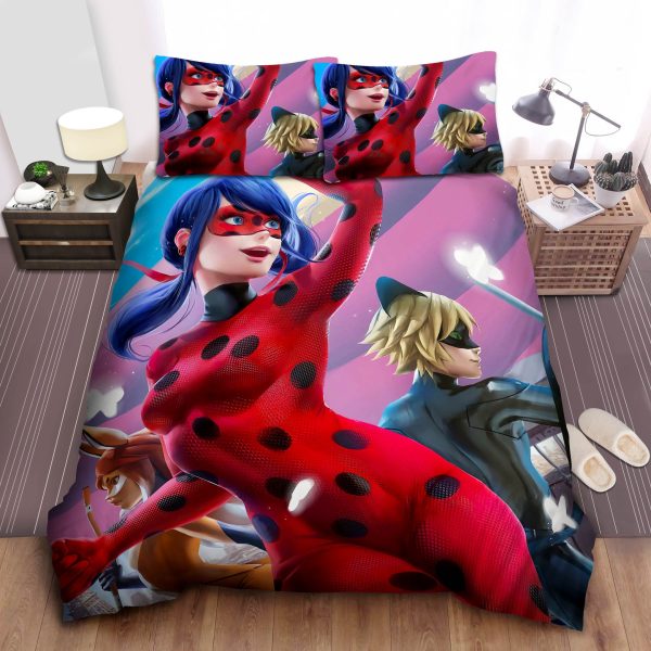 Ladybug, Cat Noir, Rena Rouge Bedding Sets: Duvet Cover, Sheets, Comforter