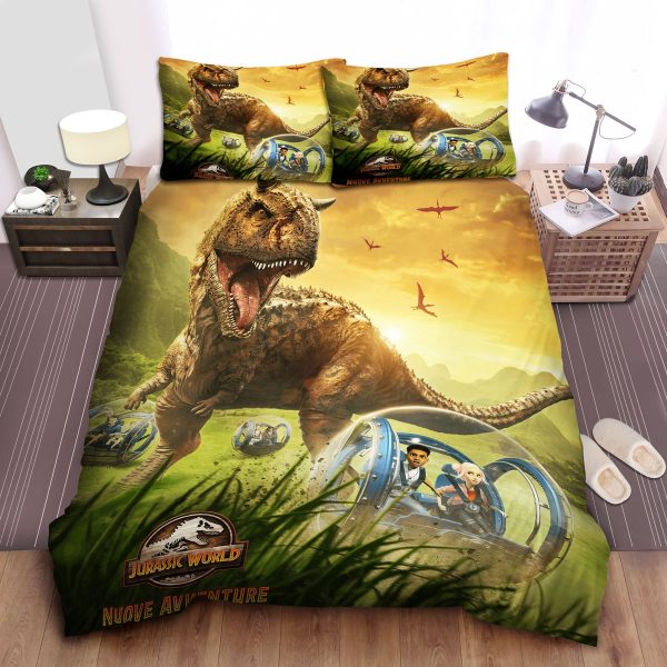 Jurassic Park Nouve Avventure Bedding Sets: Digital Illustration Duvet Cover & Sheets