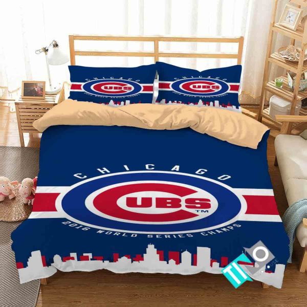 Mlb Chicago Cubs 1 Logo 3ds Duvet Cover Bedroom Sets Comfortable Bedding Sets