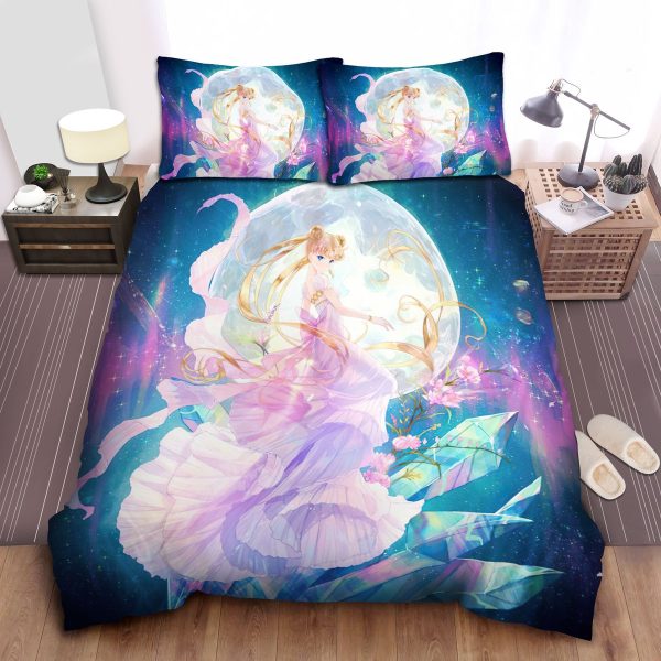 Sailor Moon & Usagi Tsukino Princess Crystal Comforter Bedding Set: Duvet Cover & Sheets