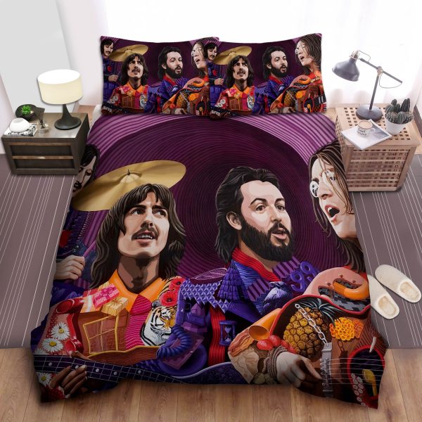 The Beatles In Colorful Costume Artwork Duvet Cover Bedroom Sets Comfortable Bedding Sets