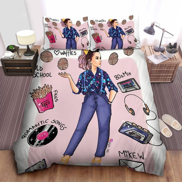 Stranger Things Eleven & Her Favorite Things Illustration Duvet Cover Bedroom Sets Comfortable Bedding Sets