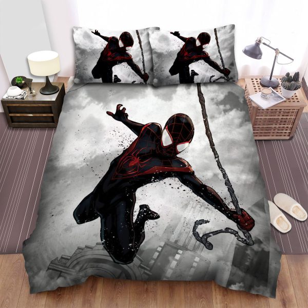 Marvel Dark Edition: Miles Morales Comforter, Duvet Cover & Bed Sheets Bedding Set