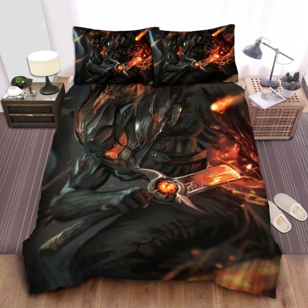 League Of Legends Nightbringer Yasuo Skin Splash Art Duvet Cover Bedroom Sets Comfortable Bedding Sets