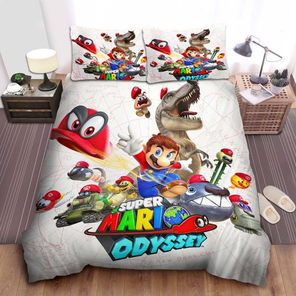 Super Mario Odyssey Game Poster Duvet Cover and Bed Sheets Bedding Sets