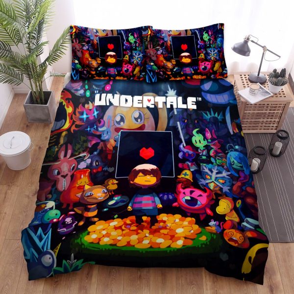 Undertale Frisk Standing On Gold Coins Artwork You Duvet Cover Bedroom Sets Comfortable Bedding Sets