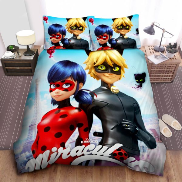 Ladybug & Cat Noir Movie Poster Duvet Cover, Comforter, Bed Sheets Bedding Sets