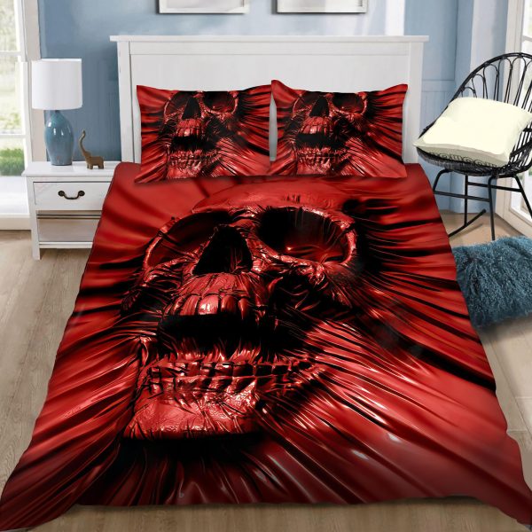 Red Screaming Skull Duvet Cover Bedroom Sets Comfortable Bedding Sets