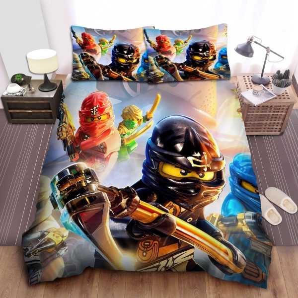 Ninjago Elemental Masters 3D Digital Art Bedding Set: Duvet Cover, Sheets, Comforter