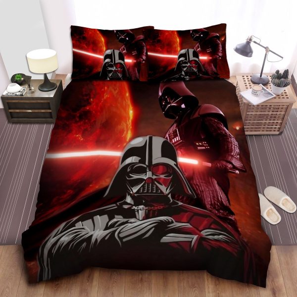 Star Wars Darth Vader Red Theme Collage: Comforter, Duvet Cover, Bed Sheets Set