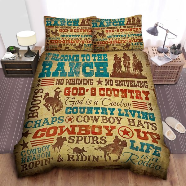 Welcome To The Ranch Cowboy Lifestyle Bedding Set: Perfect Gift for Birthdays, Christmas, Thanksgiving