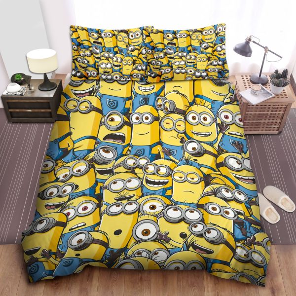 Minion In Despicable Me, Full Of Minions Duvet Cover Bedroom Sets Comfortable Bedding Sets