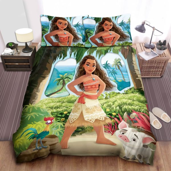 Princess Moana & Friends Bedding Set: Duvet Cover, Bed Sheet Spread