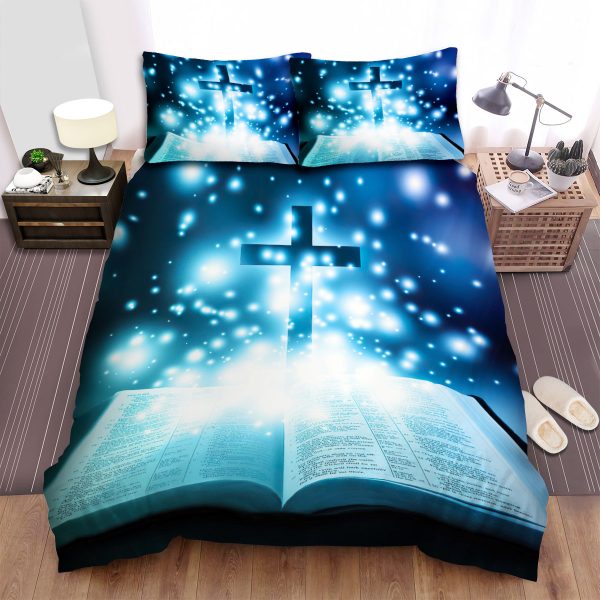 Radiant Light Cross and Jesus Christianity Duvet Cover Bedding Sets