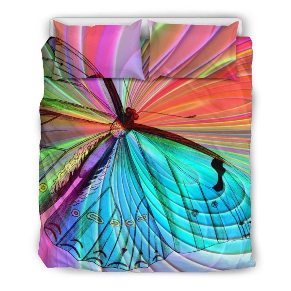 Beige Butterfly Themed Duvet Cover Bedroom Sets Comfortable Bedding Sets