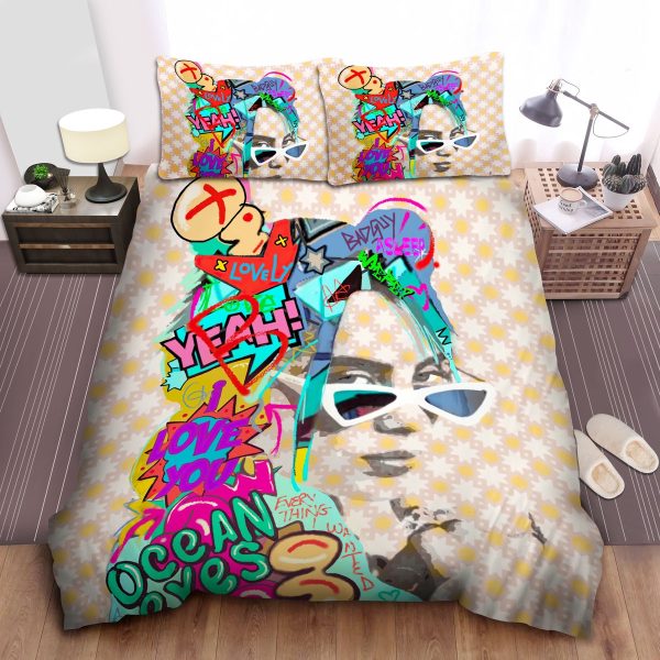 Pop Artwork Portrait Bedding Sets: Billie Eilish Comforter, Duvet Cover, Bed Sheets