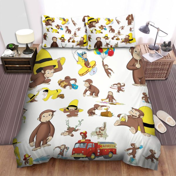 Curious George & Ted Moments: Bed Sheets, Duvet Cover Bedding Sets