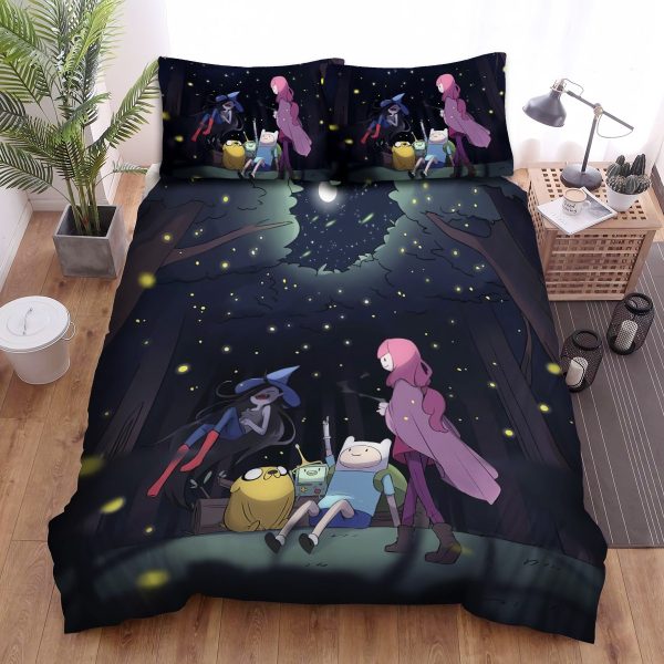Adventure Time Bedding Set: Duvet Cover, Bed Sheets, Watching Fireflies