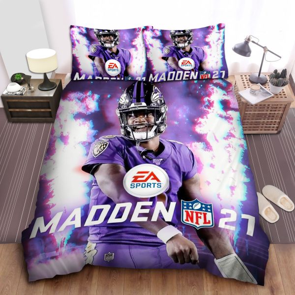 Lamar Jackson Madden NFL 21 Bedding Sets: Duvet Cover, Sheets, Comforter Spread
