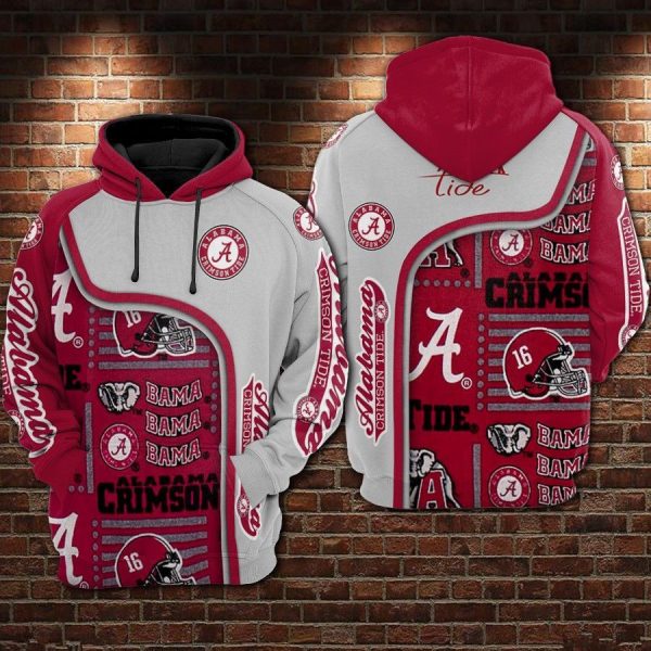 Alabama Crimson Tide Hoodie  Zip Hoodie Style 2934