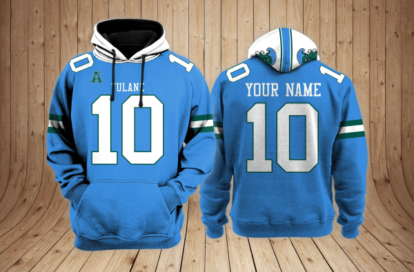Tulane Green Wave Football Custom 3D printed Sweatshirt, Hoodie, Zipped Hoodie