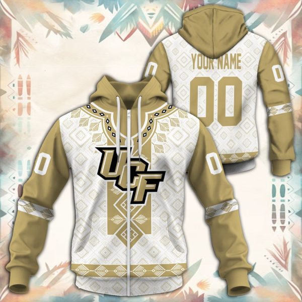 UCF Knights Native Tribal Custom Name And Number 3D printed Sweatshirt, Hoodie, Zipped Hoodie