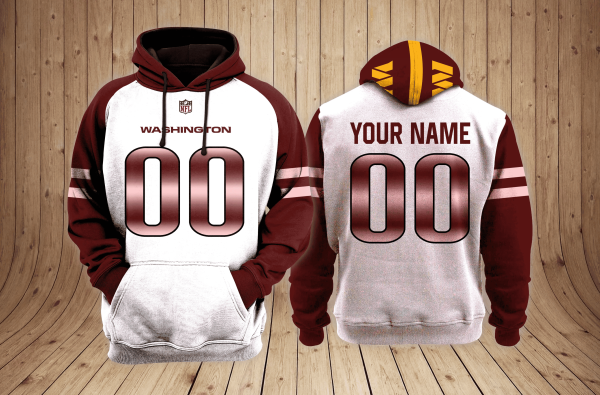 Washington Commanders NFL Team 3D Hoodie - Image 2