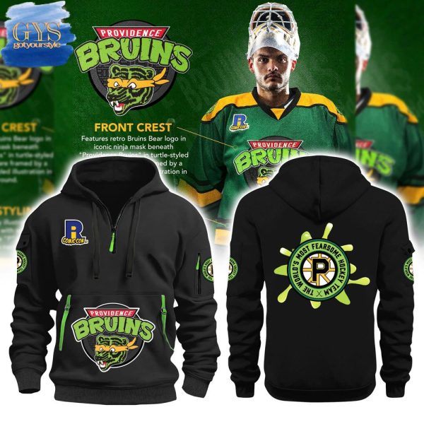 Providence Bruins TMNT Black Half Zip Hoodie