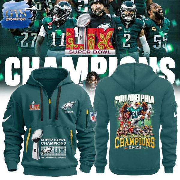 Eagles 2025 Super Bowl New Special Quarter Zip Hoodie