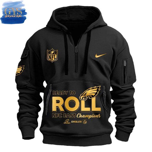 Philadelphia Eagles NFC East Division Champions 2024 Half Zip Hoodie - Image 2