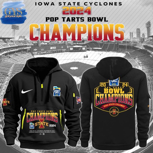 Iowa State Pop Tarts Bowl Champions Quarter Zip Hoodie